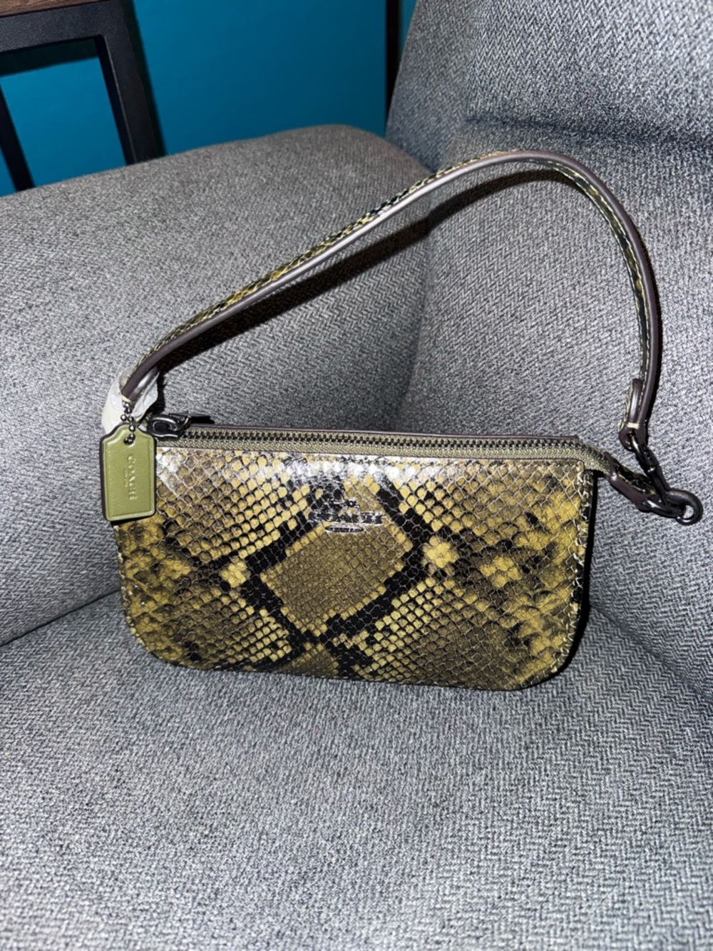 Coach Nolita Snake-Print Leather Olive/Black